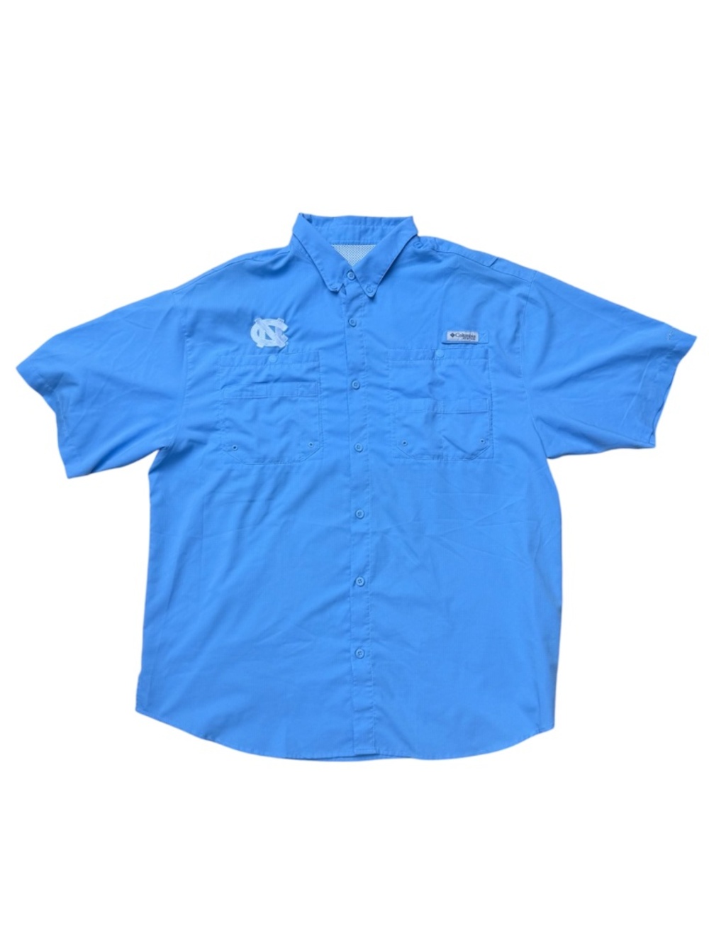 Columbia PFG Collegiate Tamiami Shirt Baby Blue NC Logo Men's XL North Carolina
